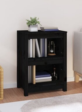 VidaXL Boekenkast 50x35x68 cm massief grenenhout zwart