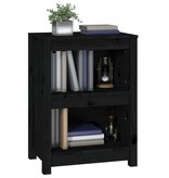 VidaXL Boekenkast 50x35x68 cm massief grenenhout zwart