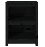 VidaXL Boekenkast 50x35x68 cm massief grenenhout zwart