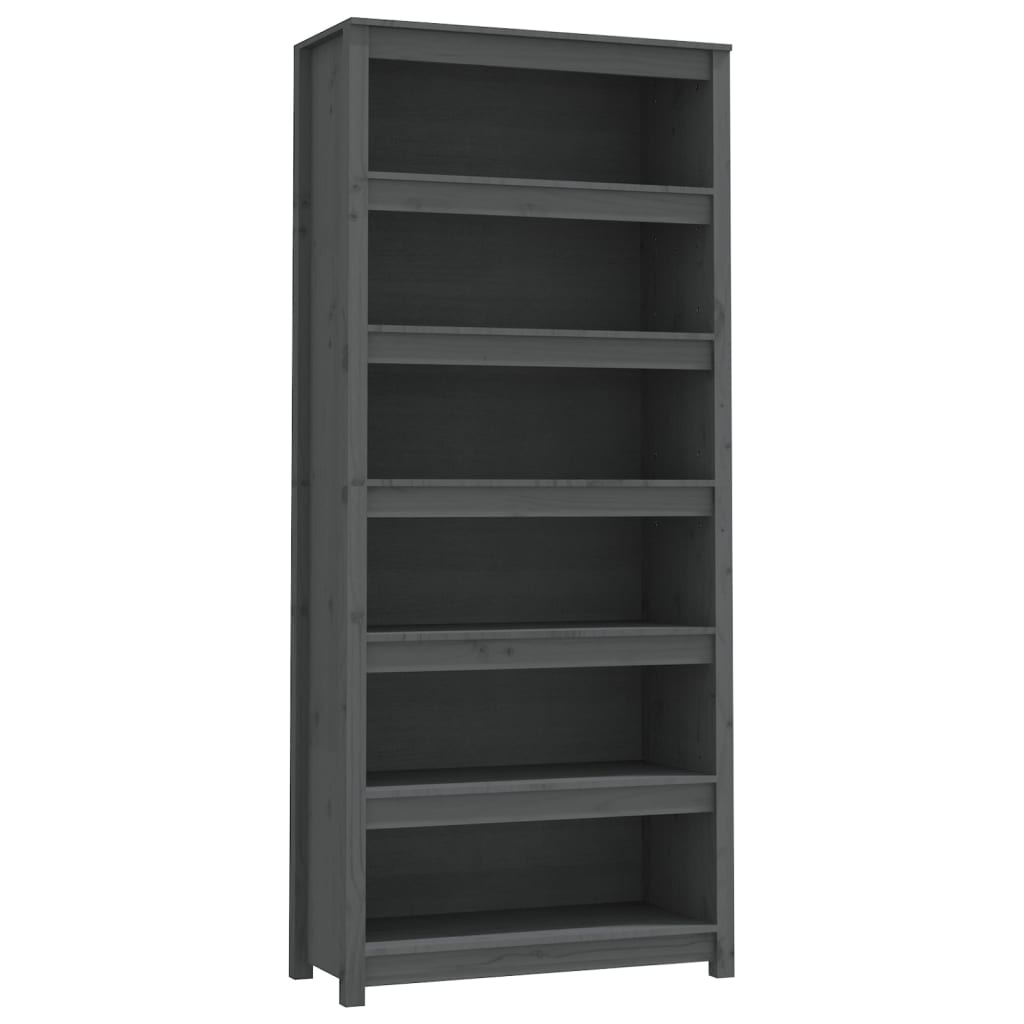 VidaXL Boekenkast 80x35x183 cm massief grenenhout grijs