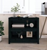 VidaXL Boekenkast 80x35x68 cm massief grenenhout zwart