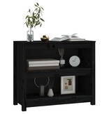 VidaXL Boekenkast 80x35x68 cm massief grenenhout zwart