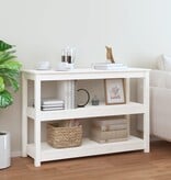 VidaXL Wandtafel 110x40x74 cm massief grenenhout wit