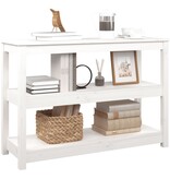 VidaXL Wandtafel 110x40x74 cm massief grenenhout wit