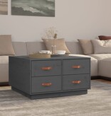 VidaXL Salontafel 80x80x45 cm massief grenenhout grijs