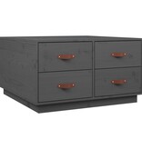 VidaXL Salontafel 80x80x45 cm massief grenenhout grijs