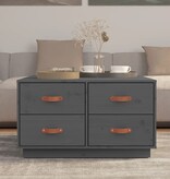 VidaXL Salontafel 80x80x45 cm massief grenenhout grijs