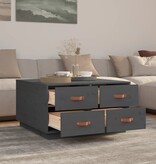 VidaXL Salontafel 80x80x45 cm massief grenenhout grijs