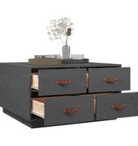 VidaXL Salontafel 80x80x45 cm massief grenenhout grijs