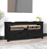 VidaXL Tv-meubel 114x35x52 cm massief grenenhout zwart