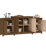 VidaXL Dressoir 164x37x68 cm massief grenenhout honingbruin
