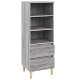 VidaXL Hoge kast 40x36x110 cm bewerkt hout grijs sonoma