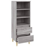VidaXL Hoge kast 40x36x110 cm bewerkt hout grijs sonoma