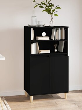 VidaXL Hoge kast 60x36x110 cm bewerkt hout zwart