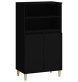 VidaXL Hoge kast 60x36x110 cm bewerkt hout zwart
