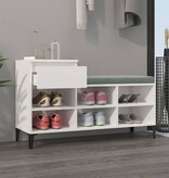 VidaXL Schoenenkast 102x36x60 cm bewerkt hout hoogglans wit
