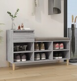 VidaXL Schoenenkast 102x36x60 cm bewerkt hout sonoma grijs
