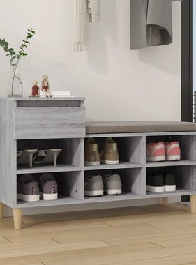 VidaXL Schoenenkast 102x36x60 cm bewerkt hout sonoma grijs