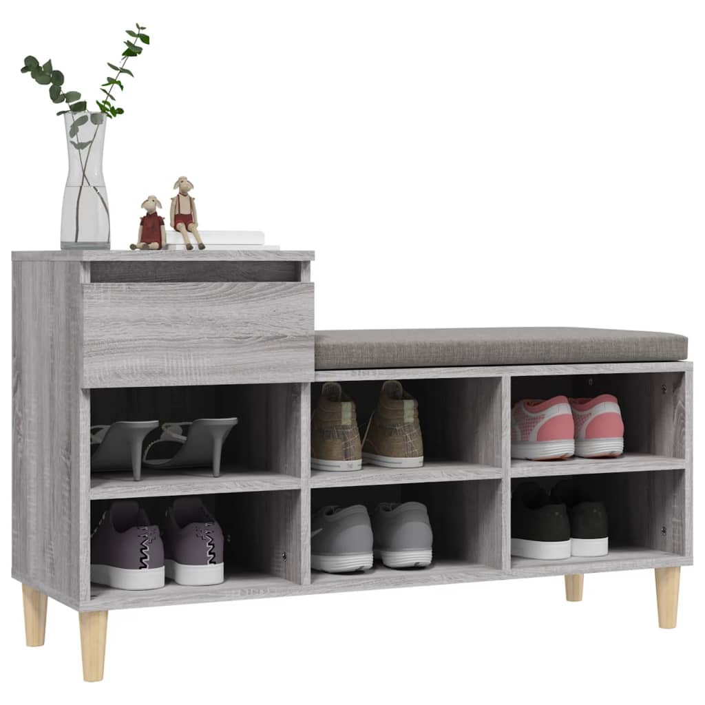 VidaXL Schoenenkast 102x36x60 cm bewerkt hout sonoma grijs