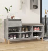 VidaXL Schoenenkast 102x36x60 cm bewerkt hout betongrijs