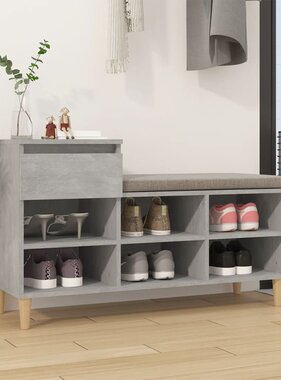 VidaXL Schoenenkast 102x36x60 cm bewerkt hout betongrijs