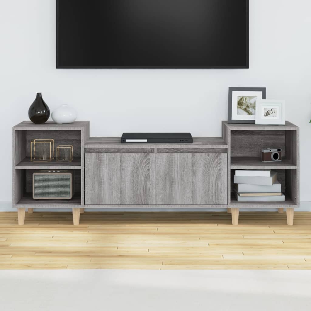VidaXL Tv-meubel 160x35x55 cm bewerkt hout grijs sonoma eikenkleurig