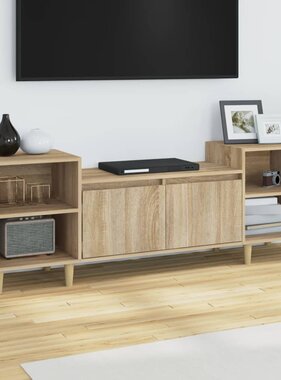 VidaXL Tv-meubel 160x35x55 cm bewerkt hout sonoma eikenkleurig