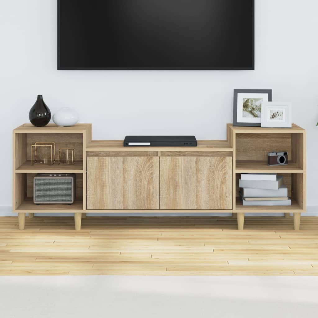 VidaXL Tv-meubel 160x35x55 cm bewerkt hout sonoma eikenkleurig
