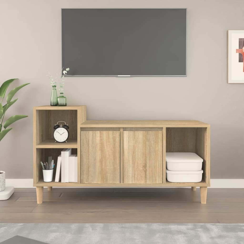 VidaXL Tv-meubel 100x35x55 cm bewerkt hout sonoma eikenkleurig