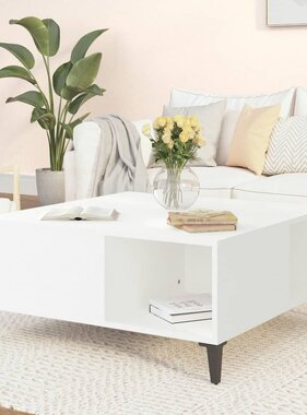 VidaXL Salontafel 80x80x36,5 cm bewerkt hout wit