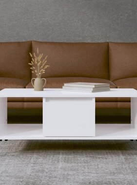 VidaXL Salontafel 90x50x36,5 cm bewerkt hout hoogglans wit