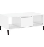 VidaXL Salontafel 90x50x36,5 cm bewerkt hout hoogglans wit
