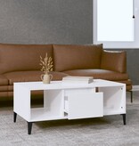 VidaXL Salontafel 90x50x36,5 cm bewerkt hout hoogglans wit