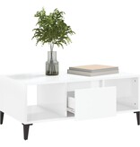 VidaXL Salontafel 90x50x36,5 cm bewerkt hout hoogglans wit