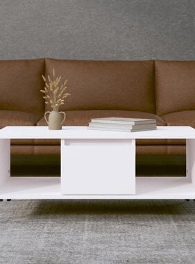 VidaXL Salontafel 90x50x36,5 cm bewerkt hout wit
