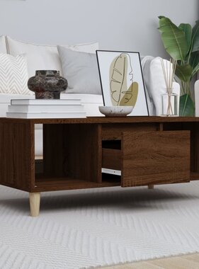 VidaXL Salontafel 90x50x36,5 cm bewerkt hout bruin eikenkleur