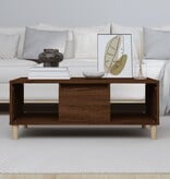 VidaXL Salontafel 90x50x36,5 cm bewerkt hout bruin eikenkleur