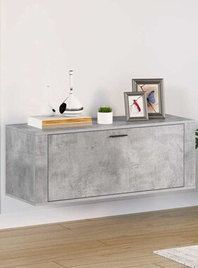 VidaXL Wandschoenenkast 100x35x38 cm bewerkt hout betongrijs