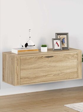 VidaXL Wandschoenenkast 100x35x38 cm bewerkt hout sonoma eiken