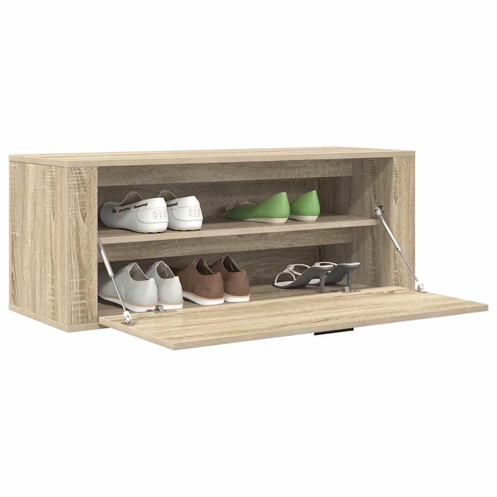 VidaXL Wandschoenenkast 100x35x38 cm bewerkt hout sonoma eiken