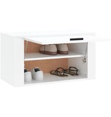 VidaXL Schoenenkast wandgemonteerd 70x35x38 cm bewerkt hout wit