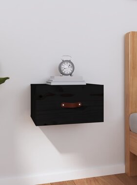 VidaXL Nachtkastje wandgemonteerd 40x29,5x22 cm zwart