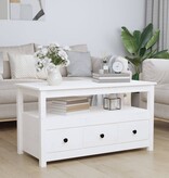 VidaXL Salontafel 102x49x55 cm massief grenenhout wit