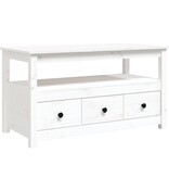 VidaXL Salontafel 102x49x55 cm massief grenenhout wit