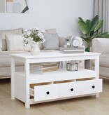 VidaXL Salontafel 102x49x55 cm massief grenenhout wit