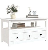 VidaXL Salontafel 102x49x55 cm massief grenenhout wit
