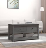 VidaXL Salontafel 102x49x55 cm massief grenenhout grijs