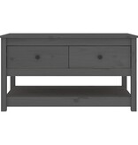 VidaXL Salontafel 102x49x55 cm massief grenenhout grijs