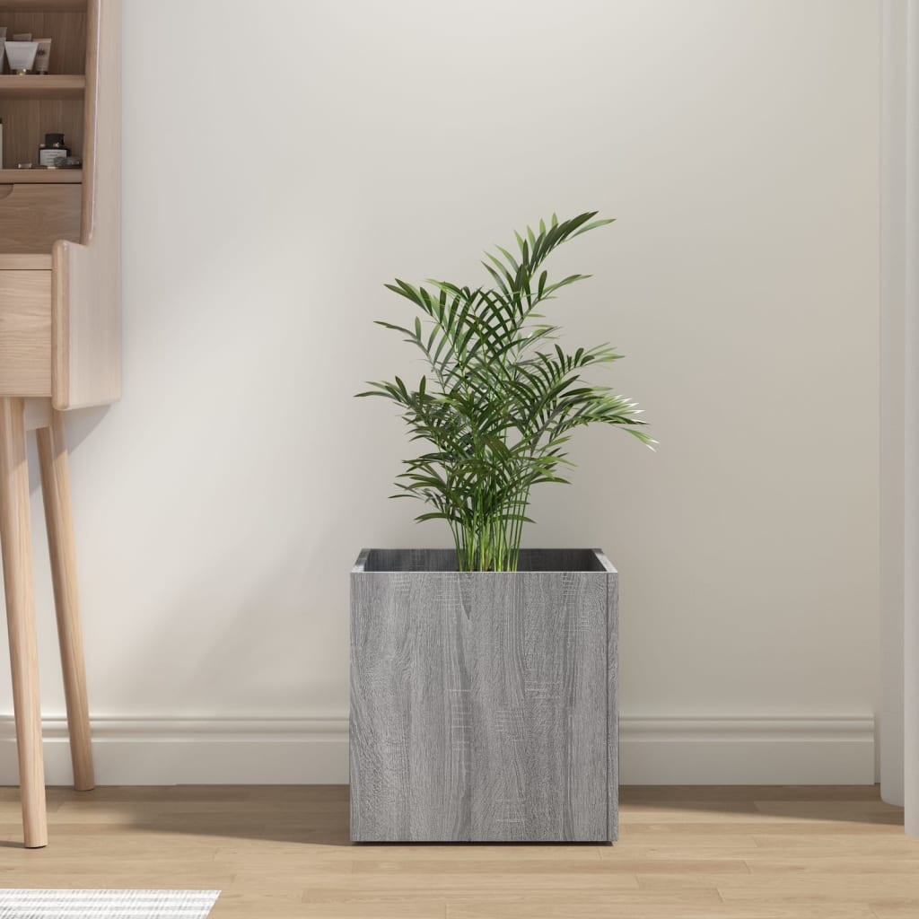 VidaXL Plantenbak 40x40x40 cm bewerkt hout grijs sonoma eiken