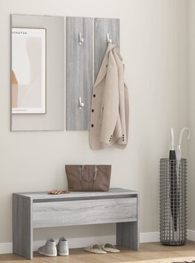 VidaXL Garderobe set bewerkt hout grijs sonoma eikenkleurig